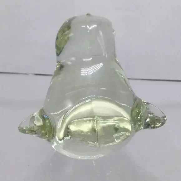 Handmade Art Glass Clear Bird Figurine Paperweight - Picture 5 of 6
